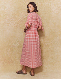 Red Gingham Check Alexis Midi Dress