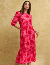 Pink Bloom Floral Rachel Midi Dress