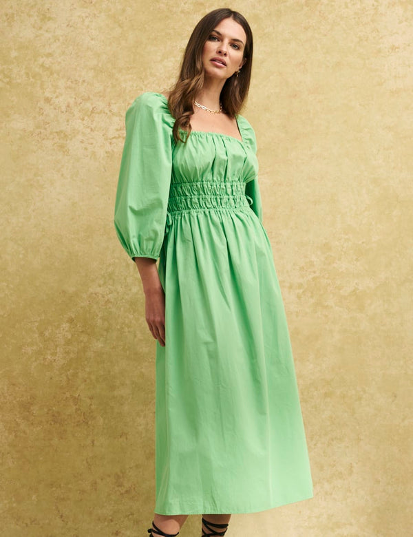 Green Franzie Midi Dress