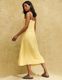Yellow Pipin Midi Dress