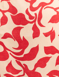 Red Petal Print Kitty Mini Dress