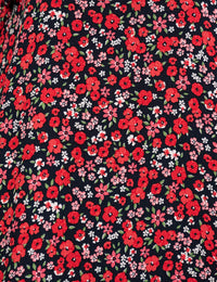 Red Floral Felicia Midi Dress
