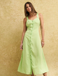 Lime Green Sweetheart Gill Midi Dress
