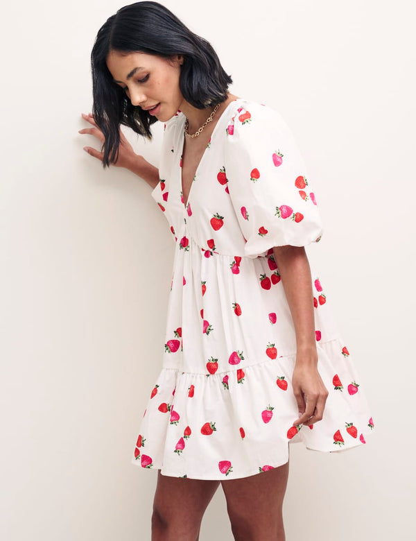 Strawberry Print Vienna Mini Dress