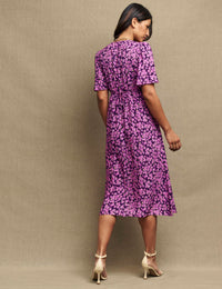 Purple Floral Dee Dee Midi Dress