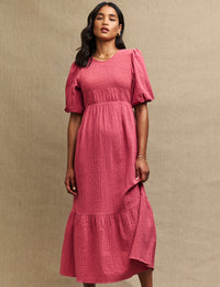 Pink Kelsie Smock Midi Dress