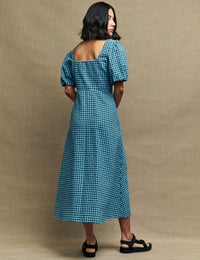 Fearne Cotton Blue Gingham Check Gwen Midi Dress