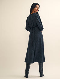 Fearne Cotton Black Spot Print Amelie Midi Dress