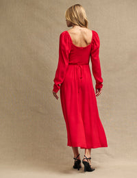 Red Abby Midi Dress