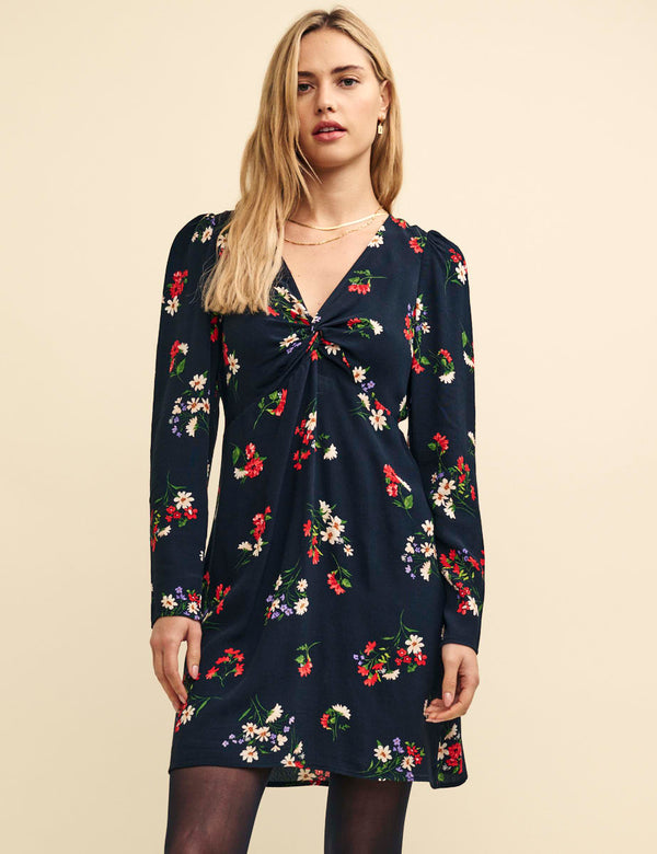 Black and Red Floral Katty Mini Dress