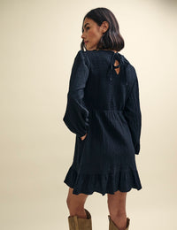 Black Kelsie Mini Smock Dress