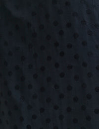 Black Satin Jacquard Luna Midi Dress