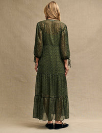 Green Floral Floaty Kait Midi Dress