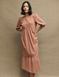 Brown Gingham Rachel Midi Dress