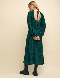 Green Spot Print Imogen Midi Dress