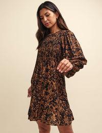 Leopard Print Kelsie Mini Smock Dress
