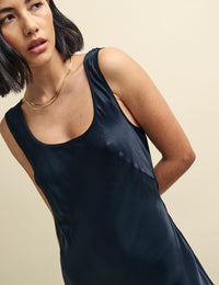 Black Monika Satin Slip Maxi Dress