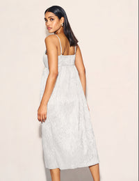 Silver Metallic Violette Midi Dress