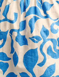 Cream & Blue Petal Print Ginger Blouse