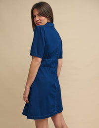 Dark Denim Daisy Collared Mini Dress