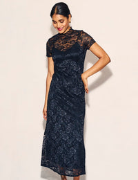 Black Lace Anya Midi Dress