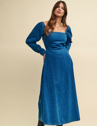 Blue Denim Abby Midi Dress