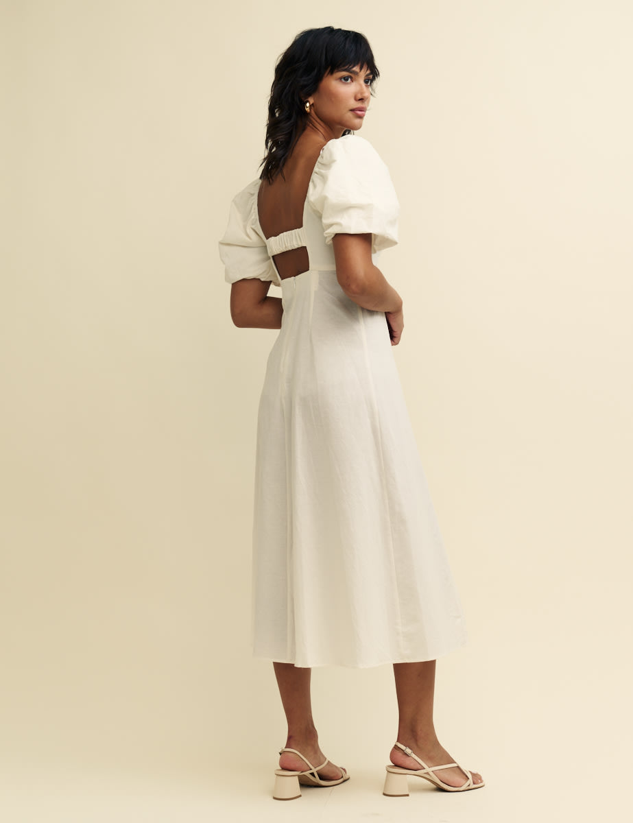 Cream Henri Midi Dress