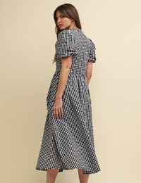 Black Gingham Starlight Midi Dress