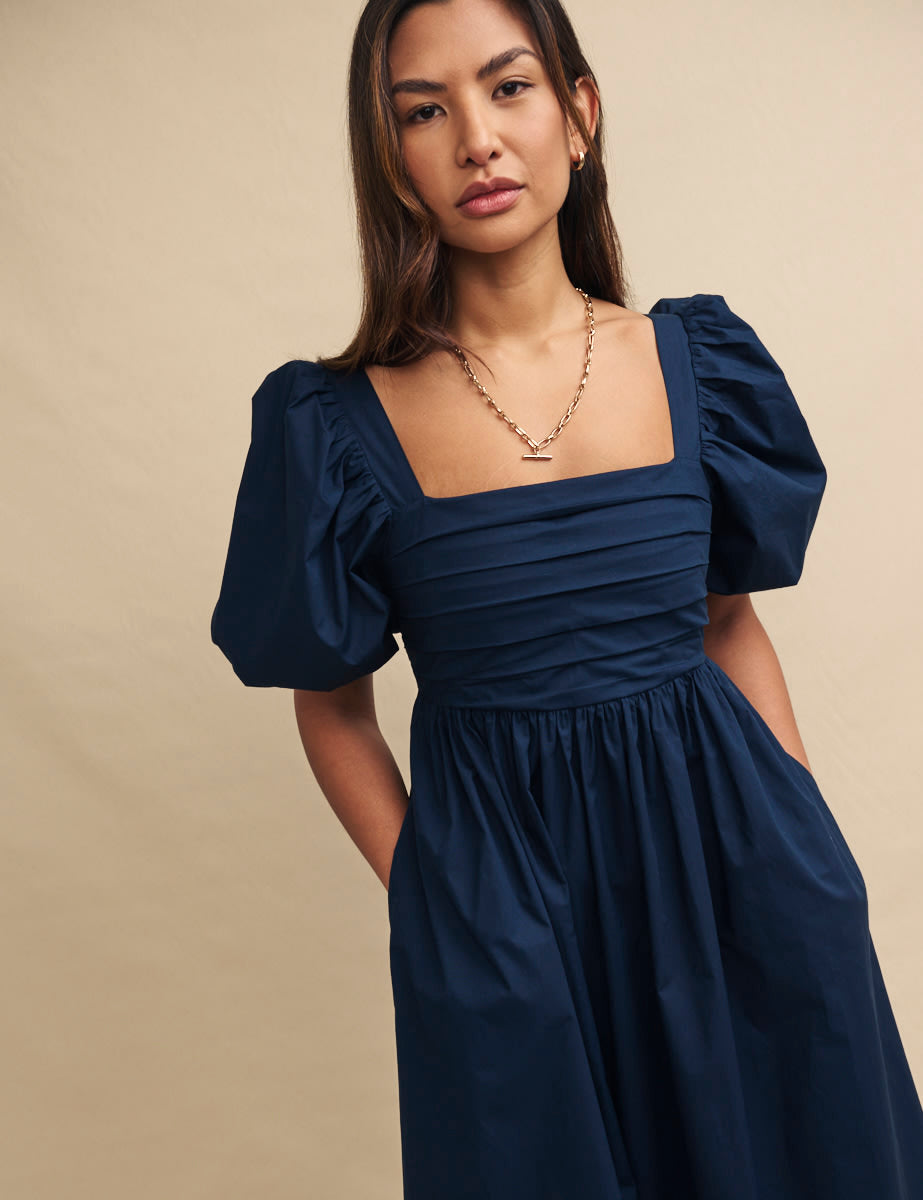 CUPSHE Maxi Jurk Voor Vrouwen Vierkante Hals Gesmokte Lange Mouw Ruches CUPSHE Maxi Jurk Voor Vrouwen Vierkante Hals Gesmokte Lange Mouw Ruches