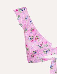 Pink Floral Bikini Top