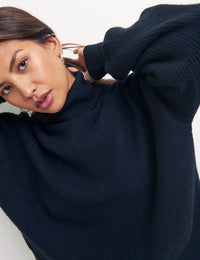 Black Roll Neck Jumper