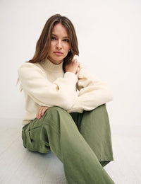 Cream Lofty Crew Neck Jumper