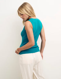 Teal Knitted Rib Vest