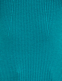 Teal Sweetheart Knitted Short Sleeve Top