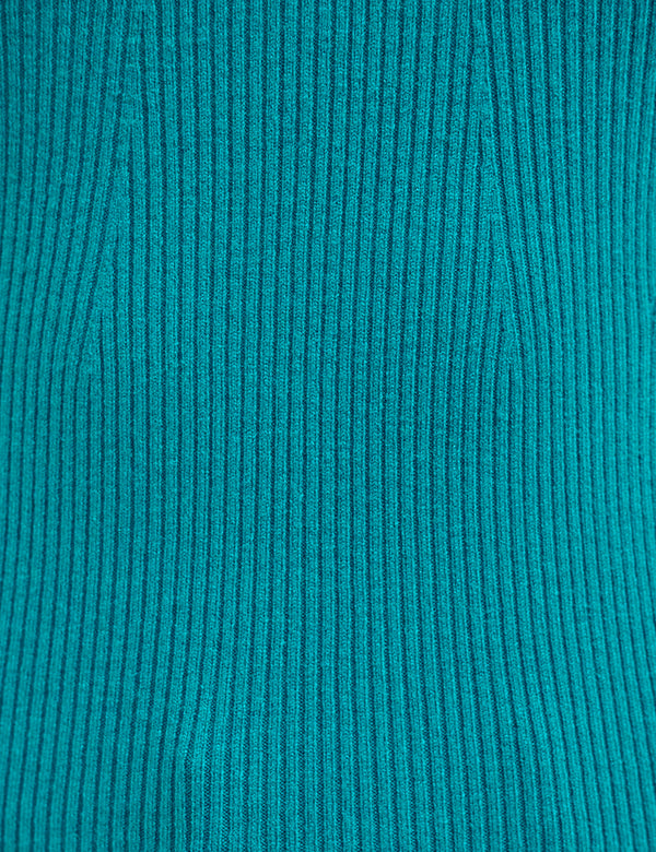 Teal Sweetheart Knitted Short Sleeve Top