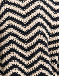Black & White Crochet Chevron Cardigan