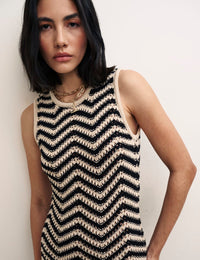 Chevron Racer Midi Dress