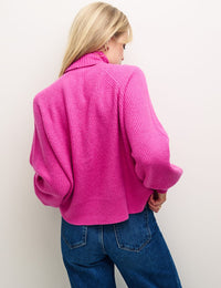 Pink Roll Neck Knitted Jumper