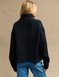 Black Roll Neck Knitted Jumper