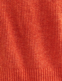 Orange Knitted Roll Neck Oversized Jumper