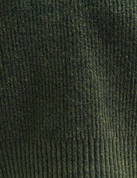 Khaki Green V-Neck Knitted Jumper