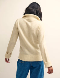 Cream Fluffy Half Zip Jumper