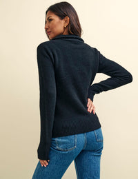 Black Fluffy Zip Through Cardigan