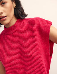 Pink Oversized Knitted Vest