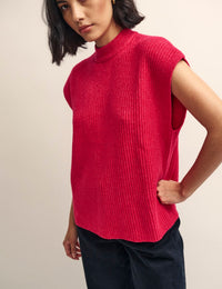 Pink Oversized Knitted Vest