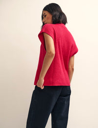 Pink Oversized Knitted Vest