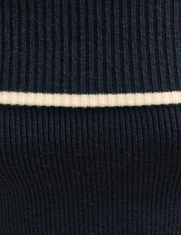 Black Bardot Knitted Midi Dress