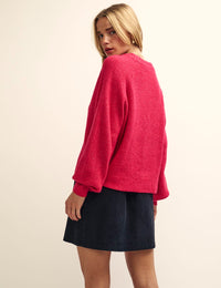 Fearne Cotton Pink Rib Knit V-Neck Cardigan