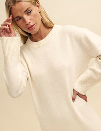 Cream Oversized Knitted Maxi Dress