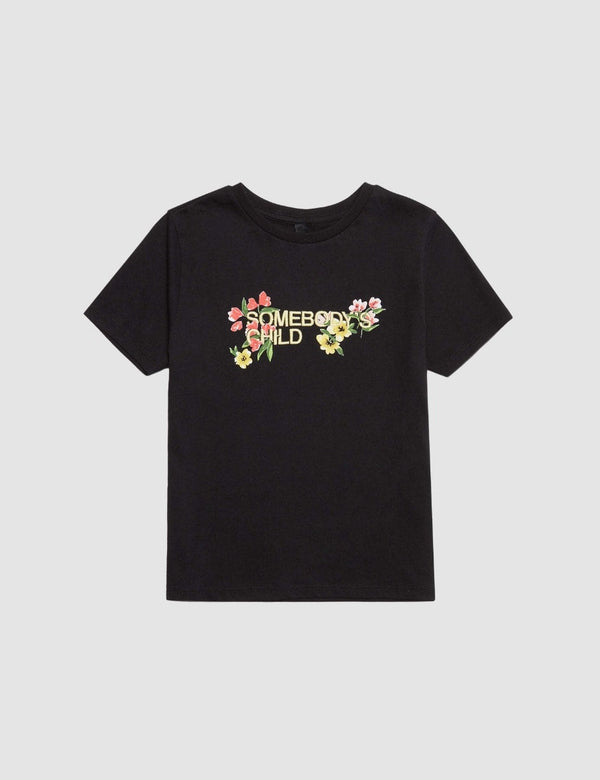 Black Somebody's Child Floral T-Shirt